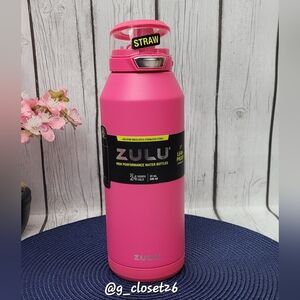 ZULU Stainless Steel Vacuum Insulated Water Bottle w/Covered Silicone Straw,32oz